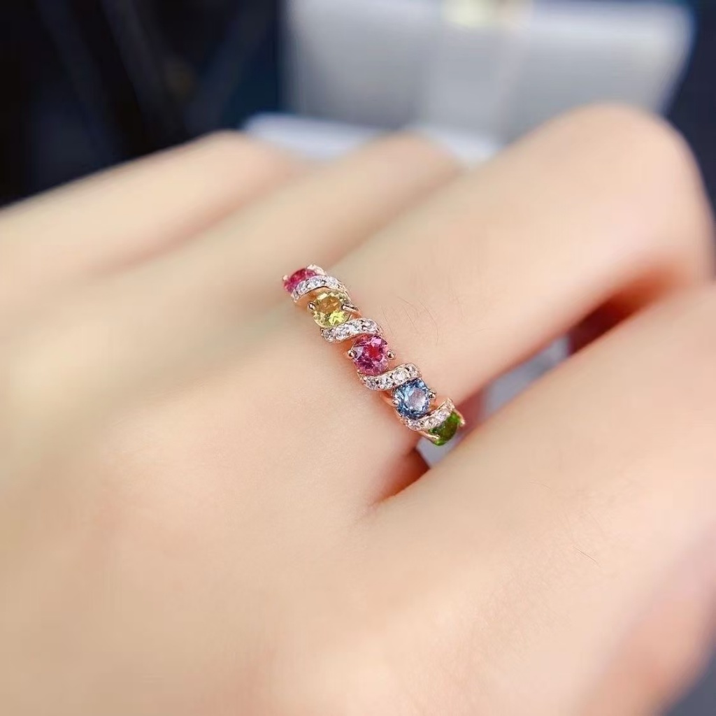 แฟชั่นวินเทจสีเพทายแหวนปรับขนาดนิ้วมือแหวนอุปกรณ์เสริมสำหรับผู้หญิง