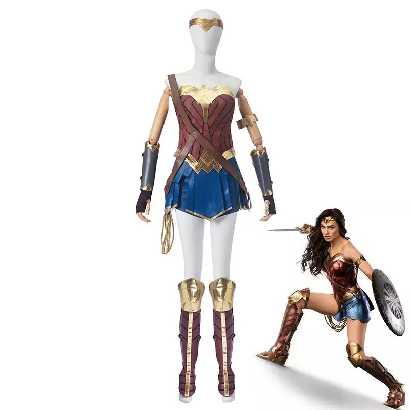 ชุดคอสเพลย์ฮาโลวีน Wonder Woman พร้อมชุดรบ ชุดอนิเมะ Supergirl ชุดผู้ใหญ่