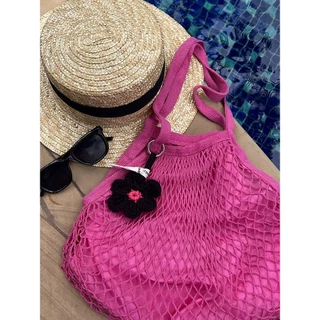 กระเป๋าถักตาข่าย สไตล์เกาหลี กระเป๋าสะพายไหล่ ใส่เที่ยวทะเล beach bag summer แฟชั่น | Ocean Mood