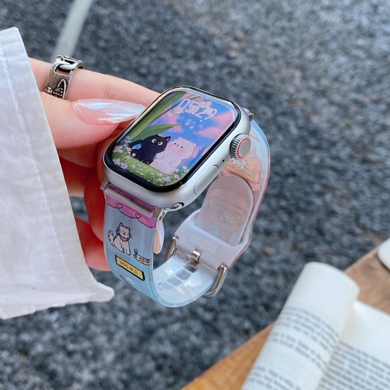 Soft Silicone Band ใช้งานร่วมกับ Iwatch 42 มม.38 มม.40 มม.41 มม.44 มม.46 มม.45 มม.49 มม.แฟชั่นสมาร์ท