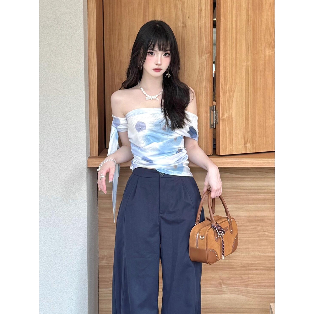 เสื้อยืดลายดอกไม้ผู้หญิง ทรงย้อนยุค สไตล์ฤดูร้อน พอดีตัว กระชับ