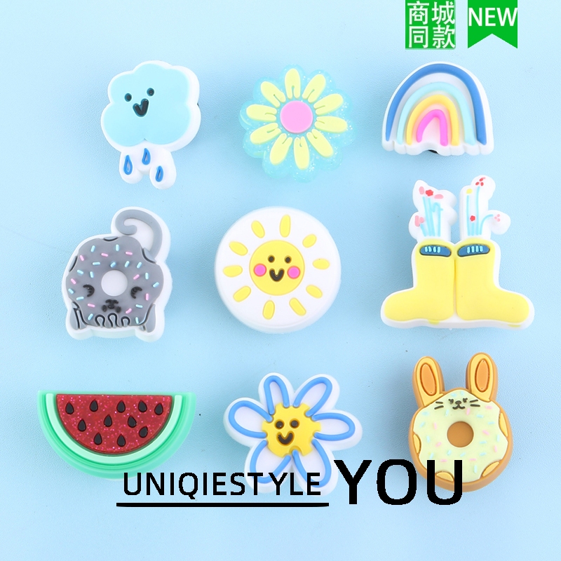 ชุดตกแต่งรองเท้า DIY ลายการ์ตูนน่ารัก 9 ชิ้น หัวเข็มขัดถอดได้ อุปกรณ์เสริมกราฟฟิตี