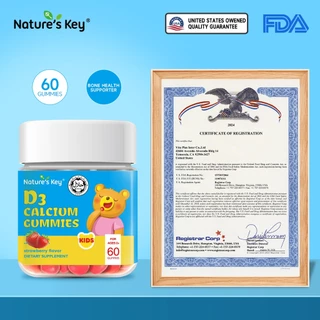 [มี อย.] Nature's Key Children's Calcium D3 Gummies กัมมี่แคลเซียมเด็ก แคลเซียม + วิตามิน D3 เสริมกระดูกและฟัน ทานง่าย รสชาติอร่อย สำหรับเด็ก