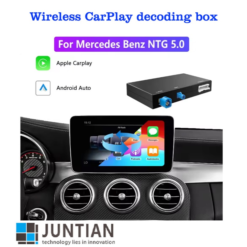 ไร้สาย CarPlay กล่องถอดรหัสสําหรับ Mercedes Benz GLC W205 W253 W176 W212 2014 2018 Android Auto