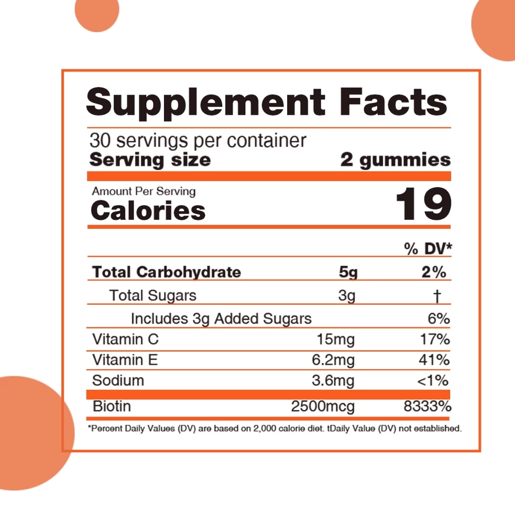 Nature s Key Biotin Gummies 2500mcg ผสมวิตามิน C และ E บำรุงผม ผิว เล็บ 60 กัมมี่ thumbnail 10