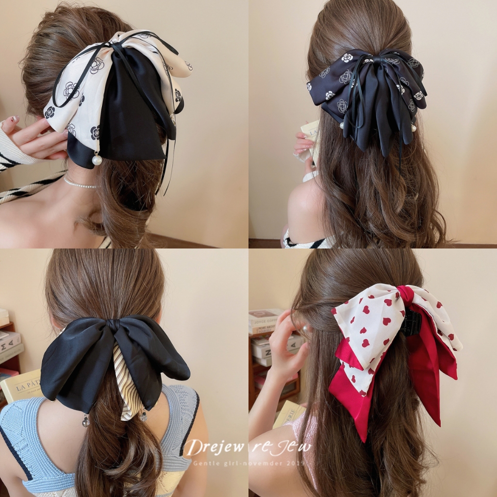 ผ้ายึดผมอะคริลิคพร้อมโบว์และคลิป สร้างลุคที่มีสไตล์