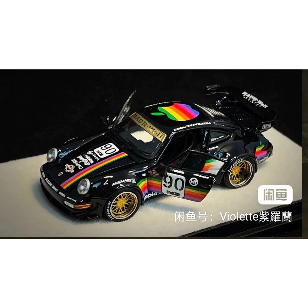 PGM RWB Black Apple Porsche 911 1: 64 โมเดลรถ Square Box Version