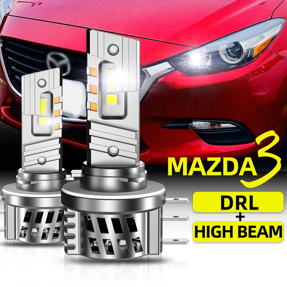 TUFFOO 1 คู่ H15 หลอดไฟ LED สําหรับ Mazda 3 High Beam และ DRL Day Time Running Light Canbus ข้อผิดพล