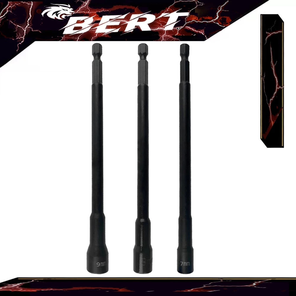 BERT🇹🇭|1/4" - ชุดลูกบล็อกหัวแม่เหล็ก บล็อกขันสกรูปลายสว่าน หัวบล็อกยิงน็อต แบบสวมเร็ว ชุดปลอกไขควงไฟฟ้า ซ็อกเก็ตหกเหลี่ยม ขนาดยาว