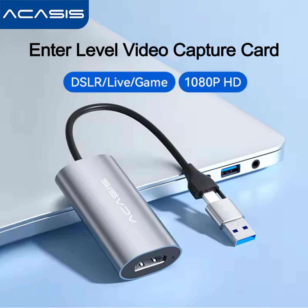 ACASIS 1080p การ์ดจับภาพวิดีโอ HDMI เป็น USB2.0 สําหรับ PS4 เกม DVD กล้องวิดีโอ HD บันทึกกล้อง
