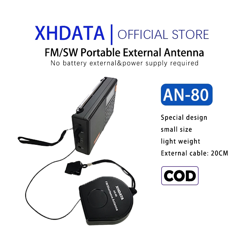 เสาอากาศภายนอก XHDATA AN80 เหมาะสําหรับวิทยุ TECSUN ทุกรุ่น และวิทยุแบรนด์อื่นๆ ปรับปรุงคุณภาพในการฟ