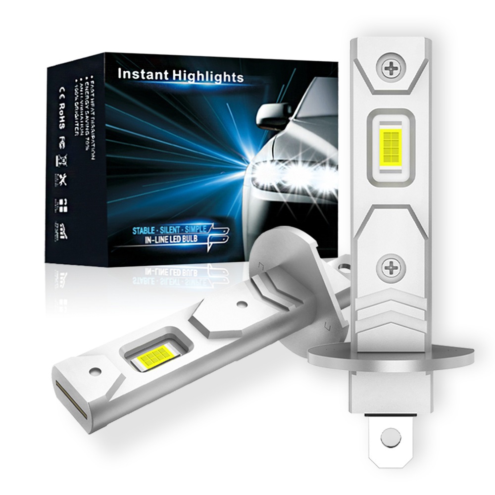2 ชิ้น 18000LM H1 H3 LED ไฟหน้าหลอดไฟ 80 วัตต์ Super Bright 6500 พันสีขาว Fanless ไร้สายรถ Auto Fog Light Plug Play - รูปที่ 5