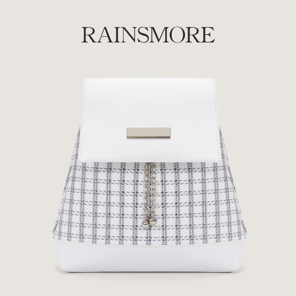 RAINSMORE- กระเป๋าเป้สะพายหลังลายสก๊อต ดีไซน์ใหม่ พกพาสะดวกสำหรับนักเรียน และมีความจุมาก