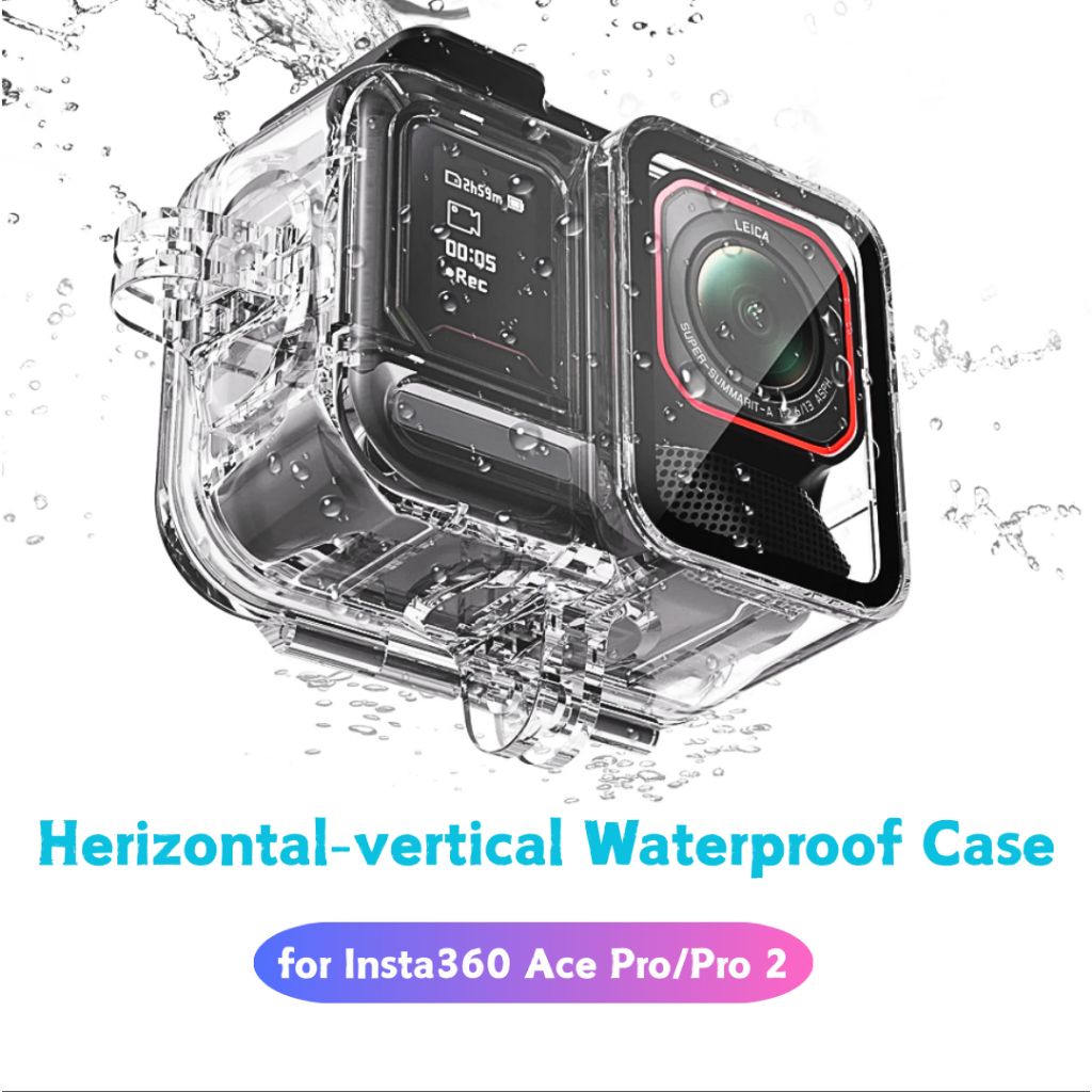 กันน้ําป้องกันสําหรับ Insta360 Ace Pro/Pro 2 Herizontal-แนวตั้งใต้น้ํา 45M Dive Shell Dive Case กีฬากล้องอุปกรณ์เสริม