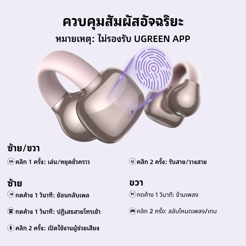 UGREEN HiTune S3 หูฟัง Bluetooth หนีบหู ออกกำลังกาย thumbnail 7