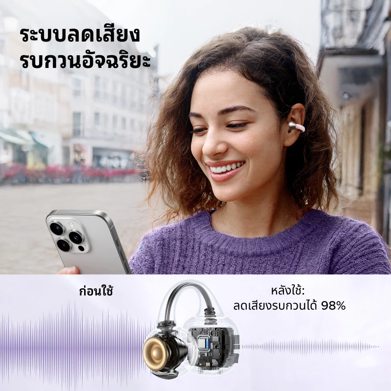 UGREEN HiTune S3 หูฟัง Bluetooth หนีบหู ออกกำลังกาย thumbnail 8