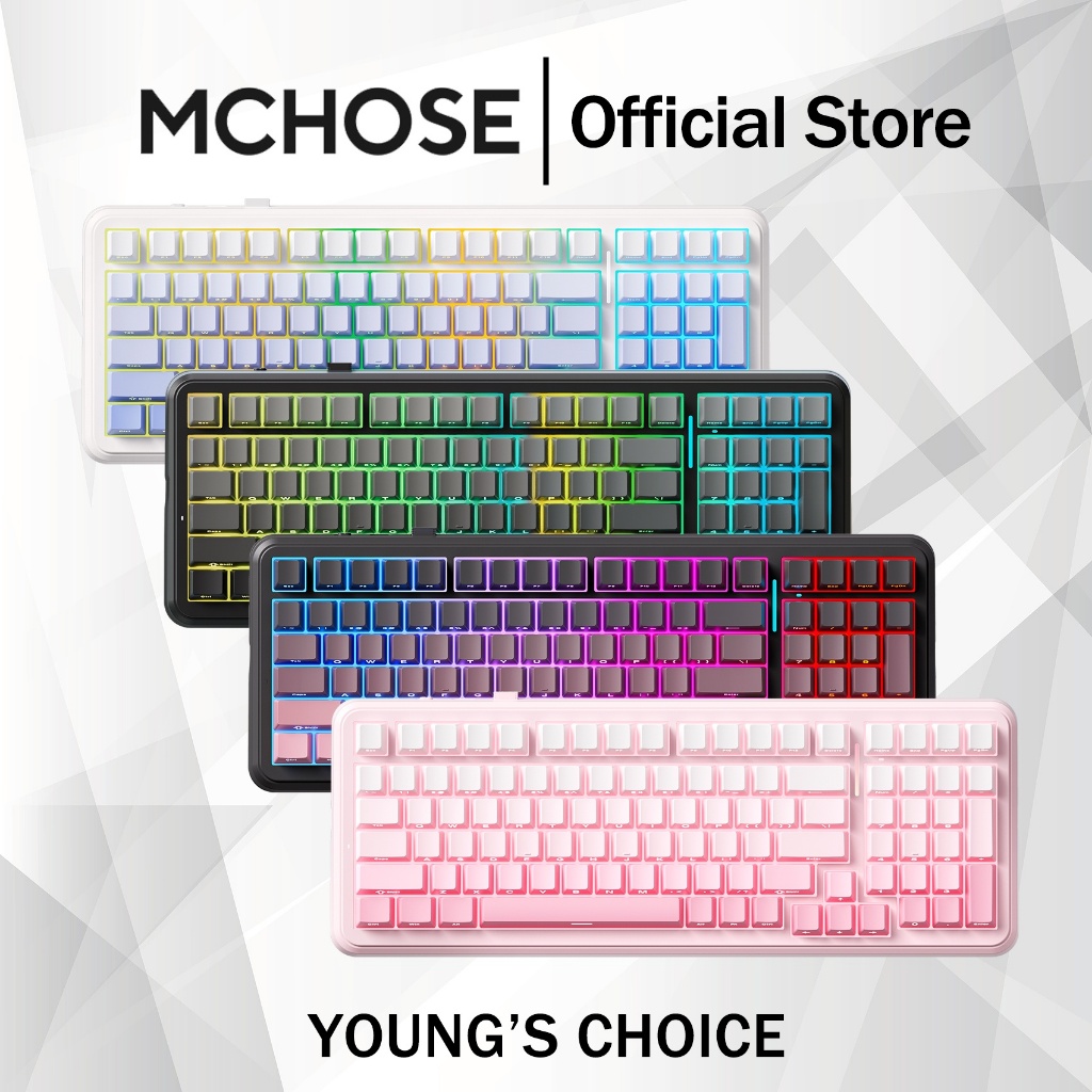 MCHOSE K99 V2 คีย์บอร์ดไร้สาย 98% รูปแบบ RGB ปะเก็น Hot-swappable Mount คีย์บอร์ดเกม Tri-mode แบบมีส