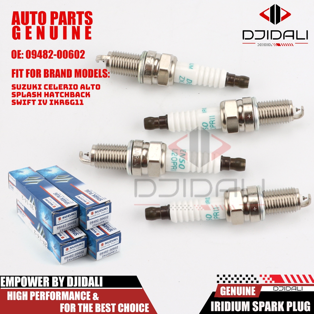 หัวเทียนอิริเดียม 09482-00602 ZXU20PR11 สําหรับ Suzuki Celerio Alto Splash Hatchback Swift IV IKR6G1