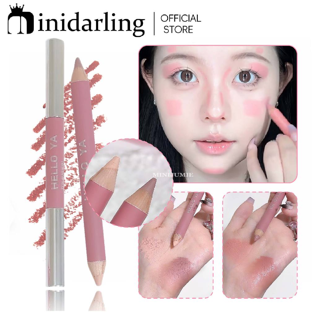 HELLO YA ปากกา contouring สองหัว, ไฮไลต์，Blush pen，เหมาะสำหรับผู้เริ่มต้น