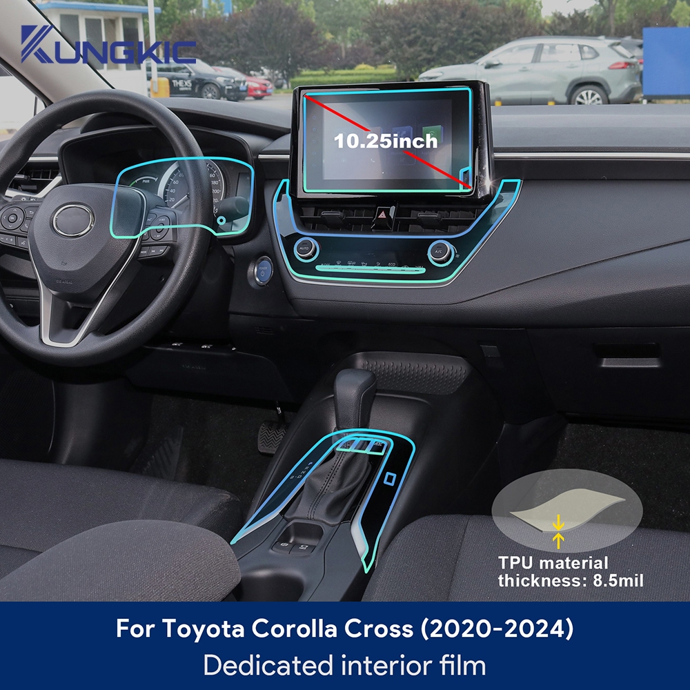 สําหรับ Toyota Corolla Cross 2020-2024 ภายในรถคอนโซลกลางโปร่งใส TPU ฟิล์มป้องกัน Anti-scratch ฟิล์มซ่อม Refit