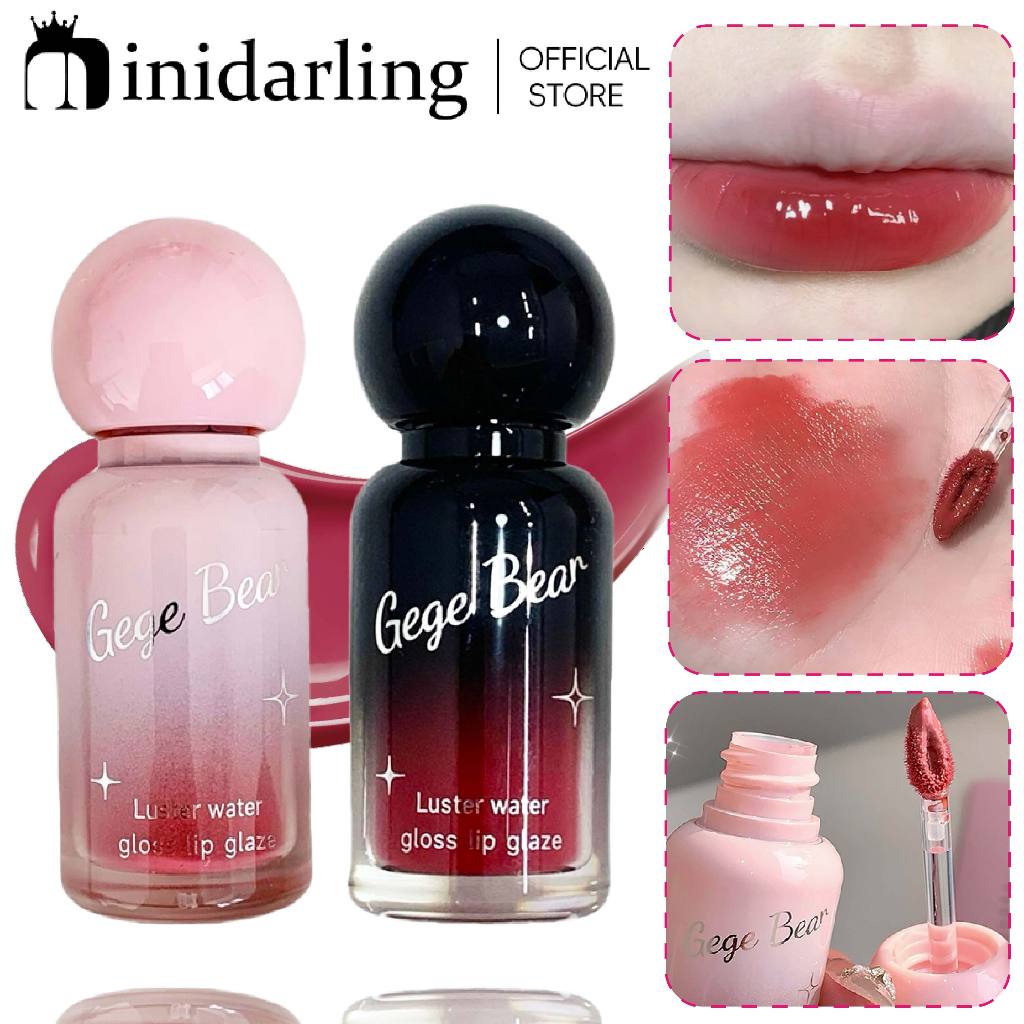 Gege Bear Water-light Mirror Lip Gloss ลิปสติกไวท์เทนนิ่งให้ความชุ่มชื้น ลิปสติก กันน้ํา ติดทนนาน
