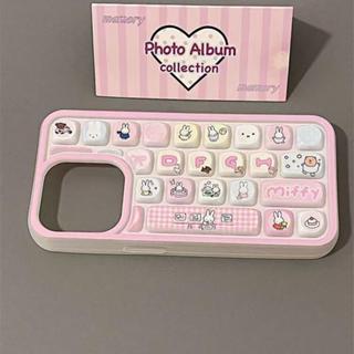 ใหม่Insน่ารักสีชมพูMiffy 3Dคีย์บอร์ดเนื้อเคสโทรศัพท์สําหรับi…