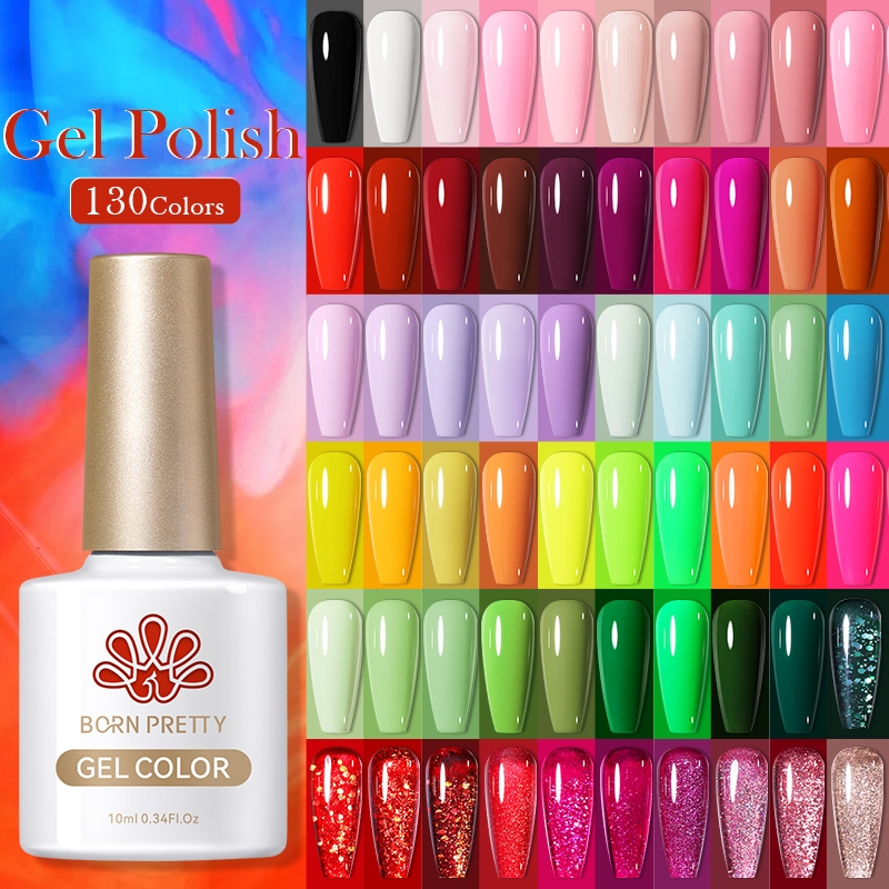 Born PRETTY ยาทาเล็บเจล สีนู้ด แดง เขียว เหลือง 10 มล.