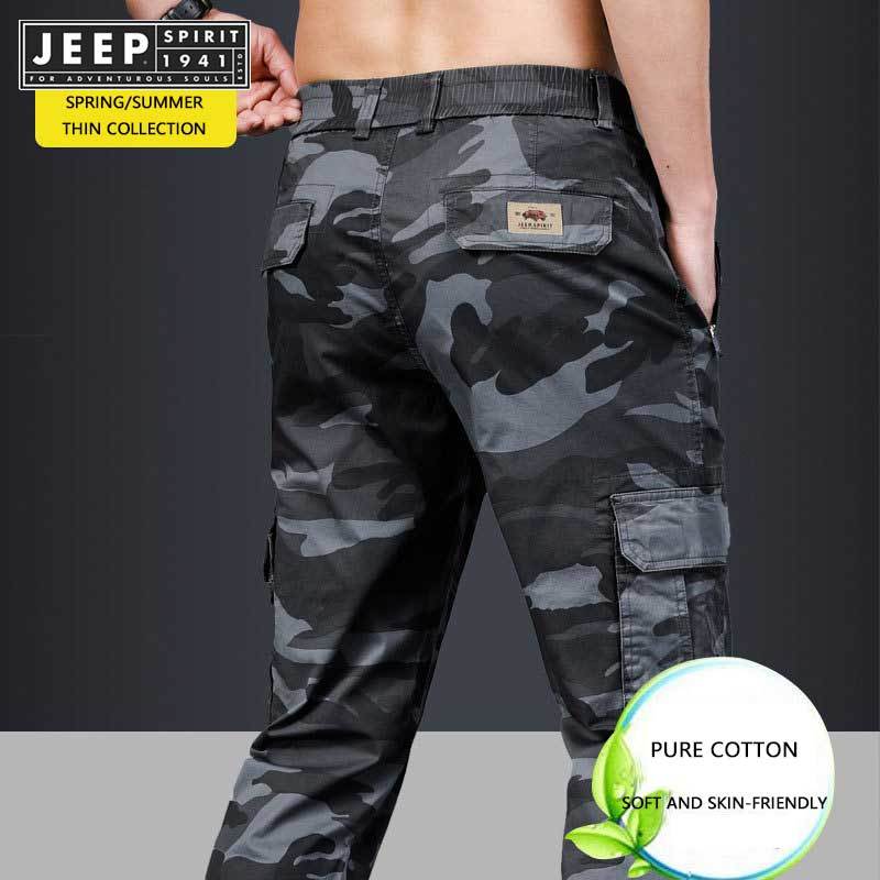 JEEP SPIRIT 1941 ESTD กางเกงทํางานผู้ชายลายพรางหลายกระเป๋า ทรงเท่ ใส่สบาย