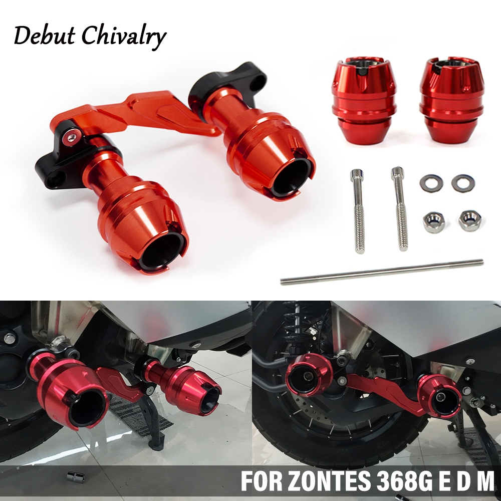 ใช้ได้กับ ZONTES 368G EDM การปรับเปลี่ยนรถจักรยานยนต์ ลูกบอลป้องกันการตกด้านหน้าและท่อไอเสียด้านหลัง