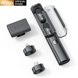 BOYA Magic 4 รูปแบบใน 1 ไมค์ไร้สาย Mini Mic AI ไมค์ตัดเสียงรบกวน สำหรับ iPhone Type-C กล้อง