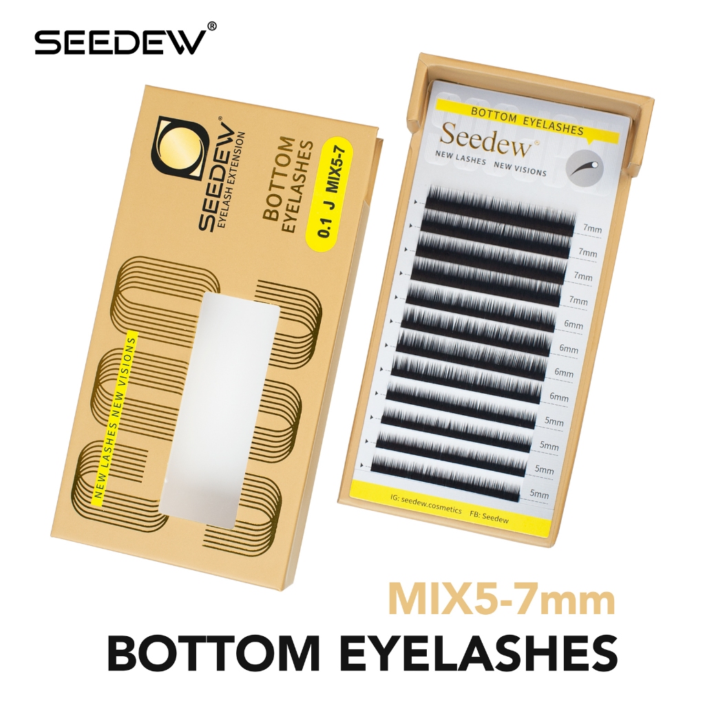 Seedew ขนตาล่าง ธรรมชาติ ส่วนขยายของขนตา แต่งหน้า MIX5-7 มม/MIX6-9 มม.ขนตาปลอม นุ่มสุดๆ