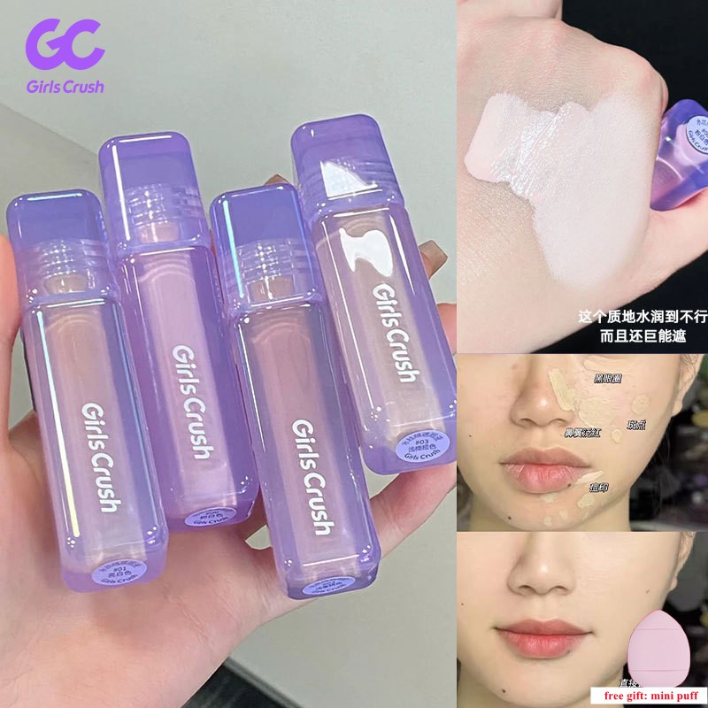 [รับประกันของแท้] คอนซีลเลอร์ Girls Crush Facial Brightening Liquid Highlights Cover Black Eyes of Tear Grooves