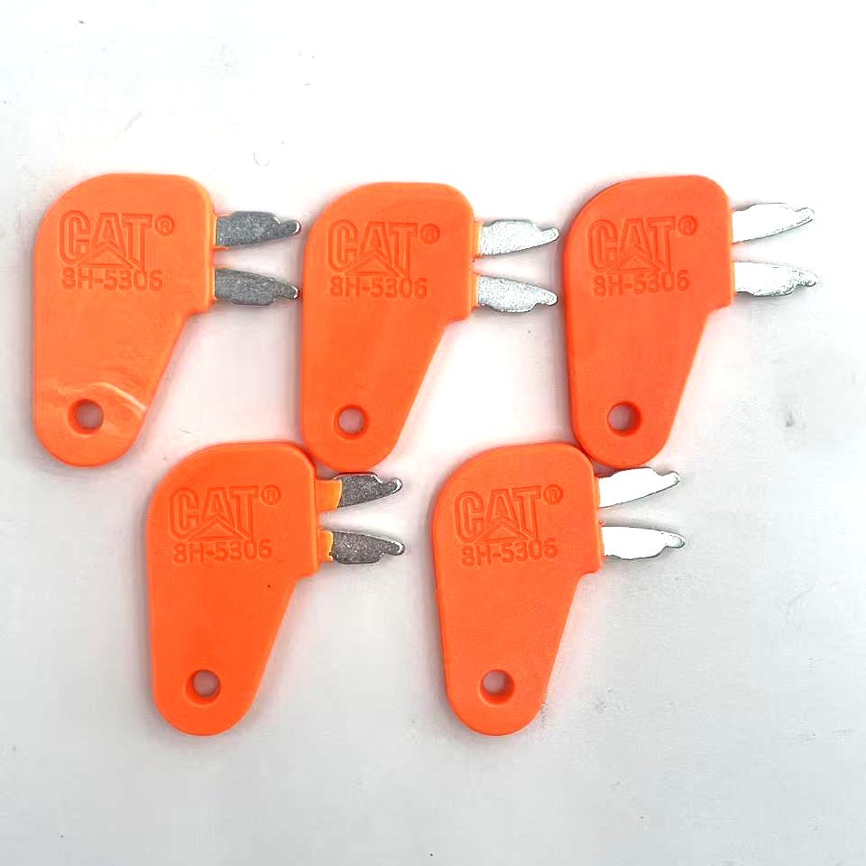 5 ชิ้น CAT 8398 สีส้ม 8H5306 Excavator Key แบตเตอรี่ Key สวิตช์ไฟฟ้า Key, สวิทช์ไฟฟ้า