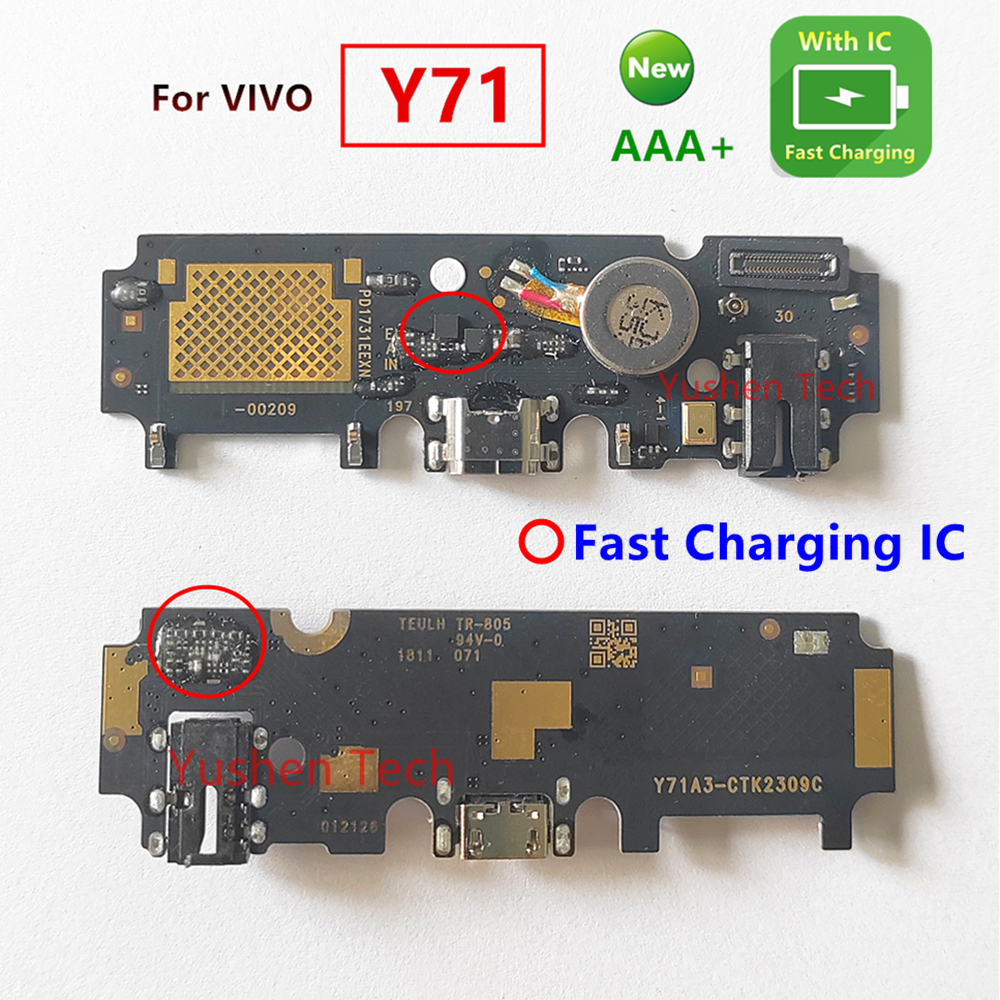 สําหรับ vivo Y71 usb ชาร์จบอร์ดพอร์ตชาร์จ Flex Cable connector แท่นชาร์จซ็อกเก็ตไมโครโฟนเปลี่ยน fast Charge Board