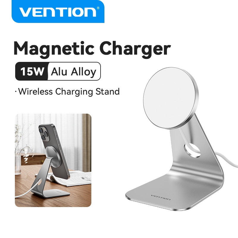 Vention เครื่องชาร์จแม่เหล็กไร้สาย 15W แท่นชาร์จเร็วแบบพับได้สําหรับ iP 16 15 Hua Wei Xiao Mi เครื่อ