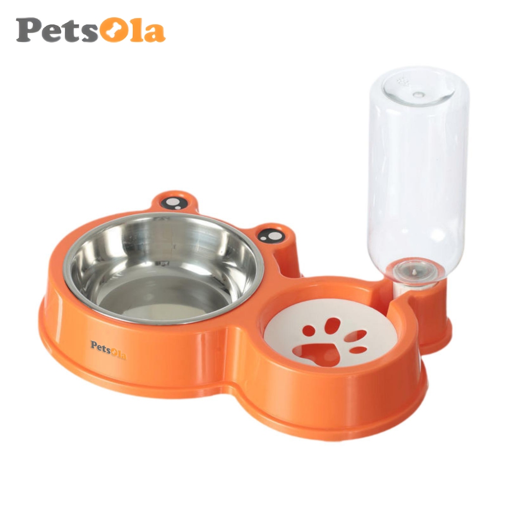 PETSOLA เครื่องป้อนอาหารและ Waterer Kit Dog Cat Bowl Pet Feeding Station for Small Medium