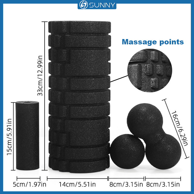 ชุดนวดลูกกลิ้งโฟม SunnyFit ใช้นวดเนื้อเยื่อลึกระยะและโยคะ ดีต่อสุขภาพและการบำบัดทางกายภาพ