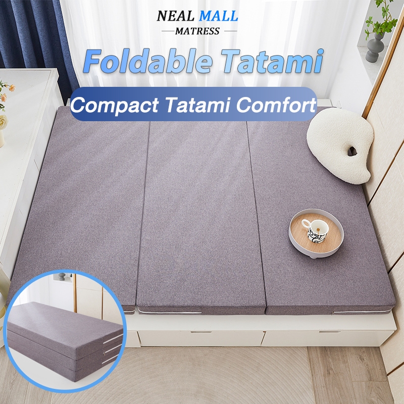 NEAL ที่นอนท็อปเปอร์ ทำจากยางพาราแท้ หรือ cool gel memory foam 3 Fold Topper 3 ฟุต หนา4นิ้ว พับได้