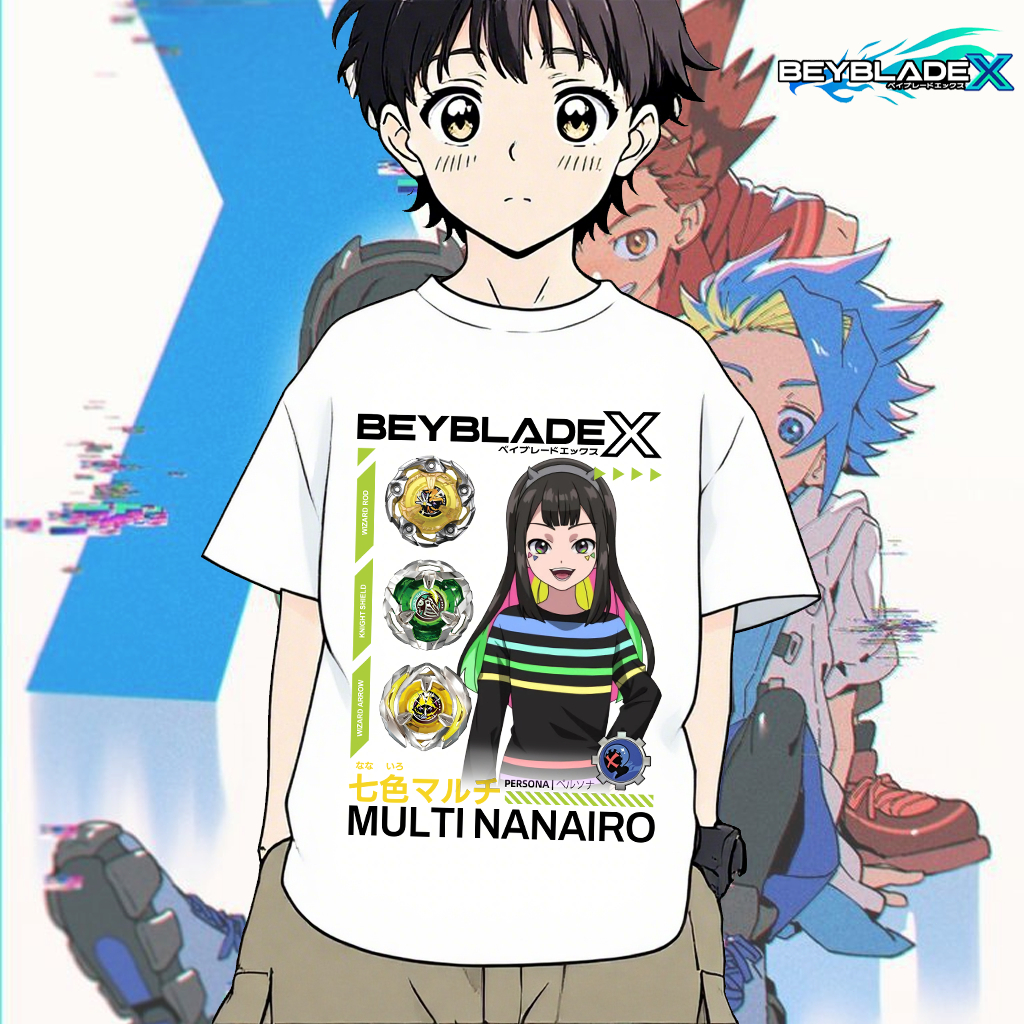 เสื้อยืดเด็ก BEYBLADE X พิมพ์ลาย ผ้าCotton 100% ใส่สบาย ไม่หด ไม่ย้