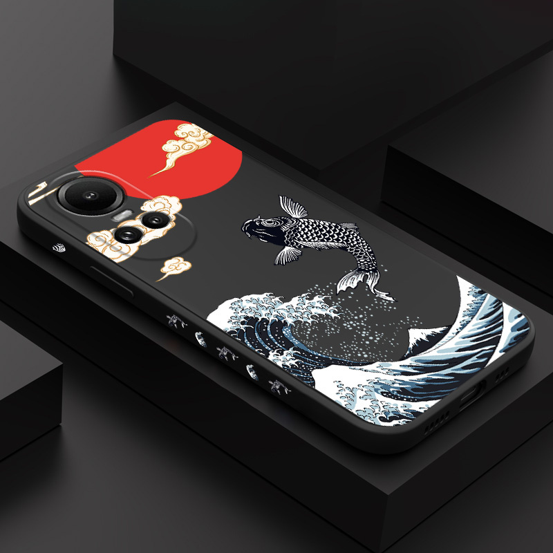 เคสโทรศัพท์สําหรับOPPO Reno 10Pro 10 8Z 8 Pro 8T T Z 7Z 6 5 Pro Plus 5G 4G Oceanปลาคาร์พCreative Des