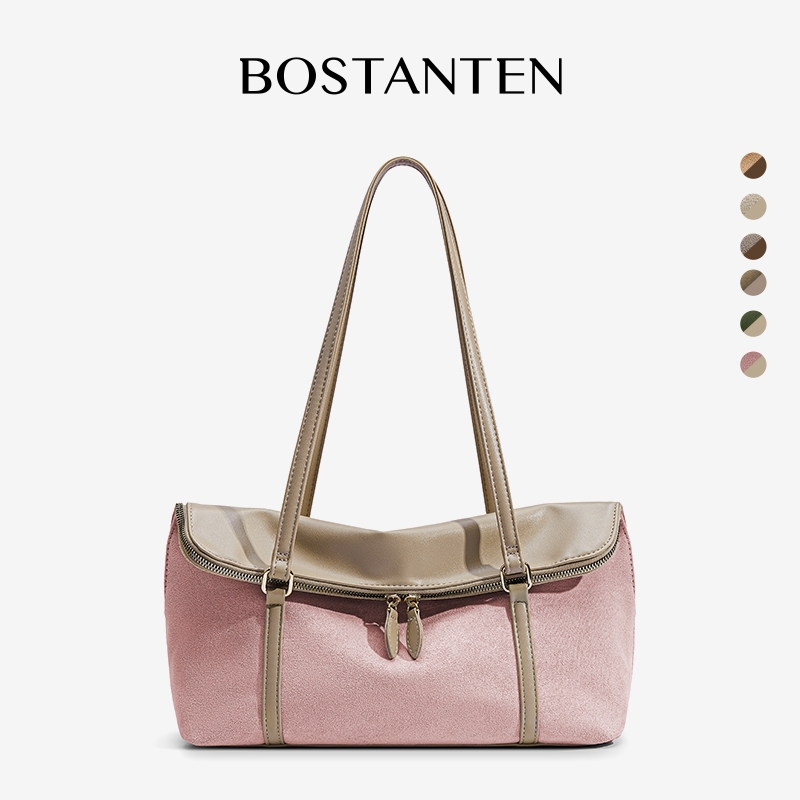 BOSTANTEN Book Tote Bag กระเป๋าสะพายไหล่ผู้หญิง ทรงคลาสสิก ความจุใหญ่ ดีไซน์ทันสมัย สไตล์เรียบง่าย ใช้งานอเนกประสงค์ เหมาะสำหรับทุกโอกาส