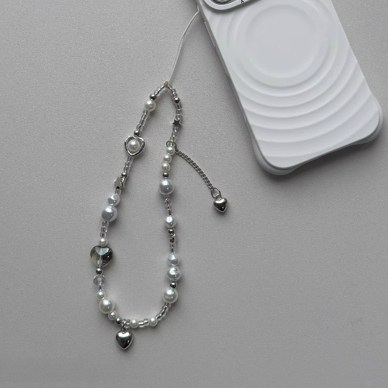 Baroque Bowknot ดอกไม้หัวใจลูกปัดสายโทรศัพท์ Charm สําหรับ iPhone Accessrioes Chain Lanyard ผู้หญิงสาวกระเป๋าจี้เครื่องประดับเชือก