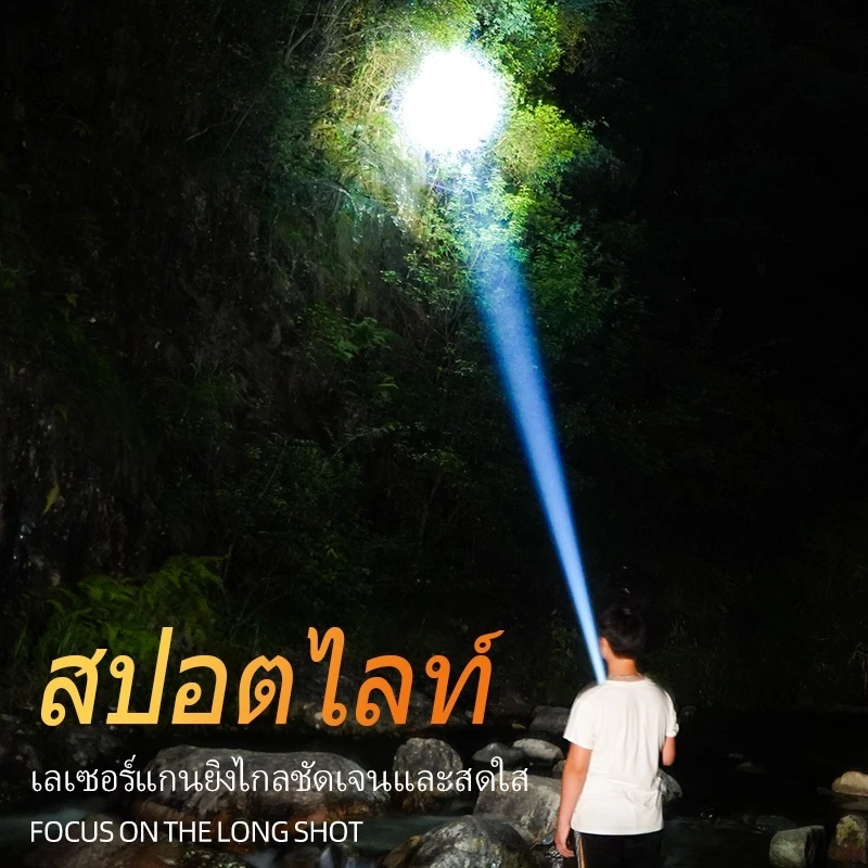 KIRA จอแสดงผล Led อัจฉริยะ ไฟฉาย กันน้ํา ไฟฉายพกพา เดินป่า  ซูมได้ thumbnail 9