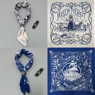 ผ้าพันคอกากี 55x55cm สำหรับผู้ชาย ทำจากผ้าฝ้ายอเมริกัน Retro…