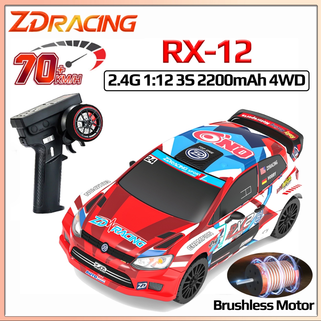 ZD Racing RC รถ 1:12 Scale RX12 รถไร้แปรง 70 กม./ชม.รถความเร็วสูง 4WD 3S 2200mAh 6 ช่อง 350M RC ไฟฟ้