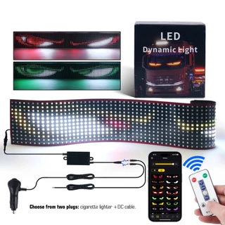 24V รถบรรทุก Devil Eye Light รถบรรทุกจอแสดงผล LED แบบไดนามิกแผงยืดหยุ่น LED Matrix Pixel แผงโปรแกรม APP ควบคุม