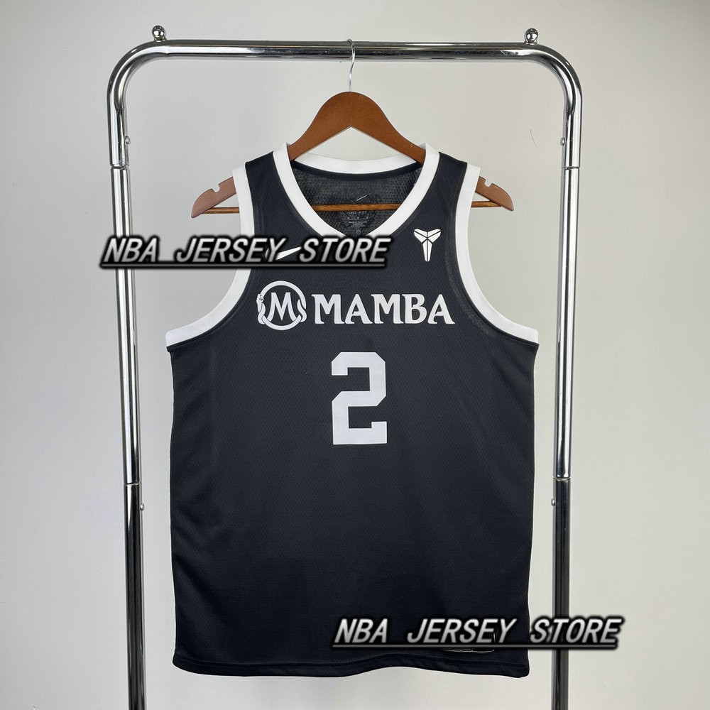 บีบอัดใหม่ Mamba Academy Jerseys 24 Kobe Bryant 2 Gianna Bryant GIGI Jersey สีดําสีขาว