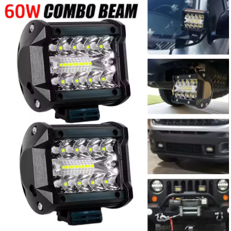 60W กลองประเภทไฟหน้า Led ไฟหน้ารถจักรยานยนต์ทํางานหมอก Lamp12V-24V 20SMD สําหรับรถจักรยานยนต์ SUV รถบรรทุก