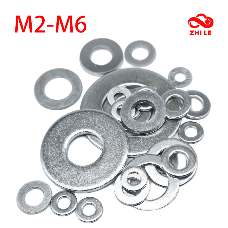 M2-M6 โลหะเครื่องซักผ้าสังกะสีชุบสีขาวแบนเครื่องซักผ้าชุดสกรูปะเก็นภายในเครื่องซักผ้าบาง Spacer M2.5 M3 M4 M5