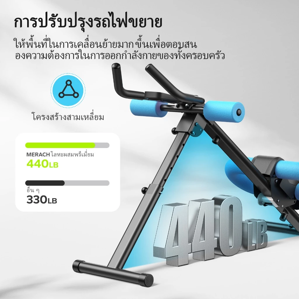 MERACH เครื่องฝึกท้อง Ab Trainer พับได้ ป้องกันเข่า ปรับได้ thumbnail 5
